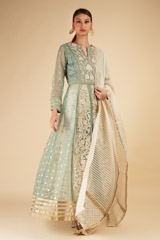 Ivory And Powder Blue Anarkali273 video